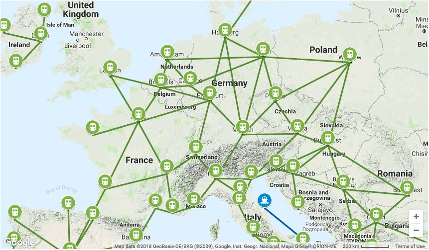 Rail Europe Map 2023